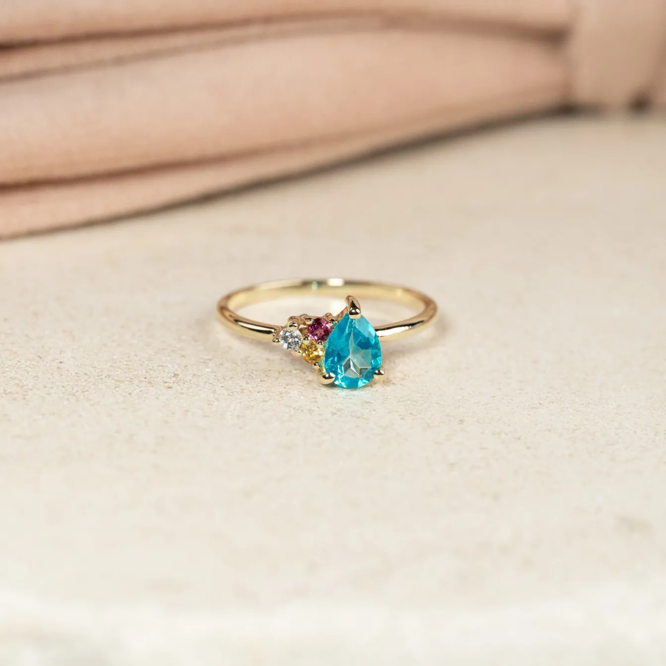 GYDA PARAIBA TOPAZ SOLID GOLD RING