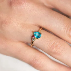 GYDA PARAIBA TOPAZ SOLID GOLD RING