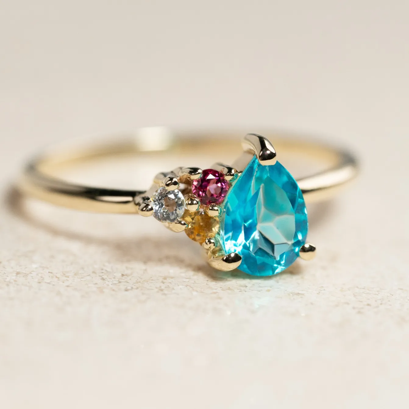 GYDA PARAIBA TOPAZ SOLID GOLD RING