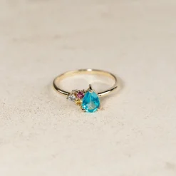 GYDA PARAIBA TOPAZ SOLID GOLD RING