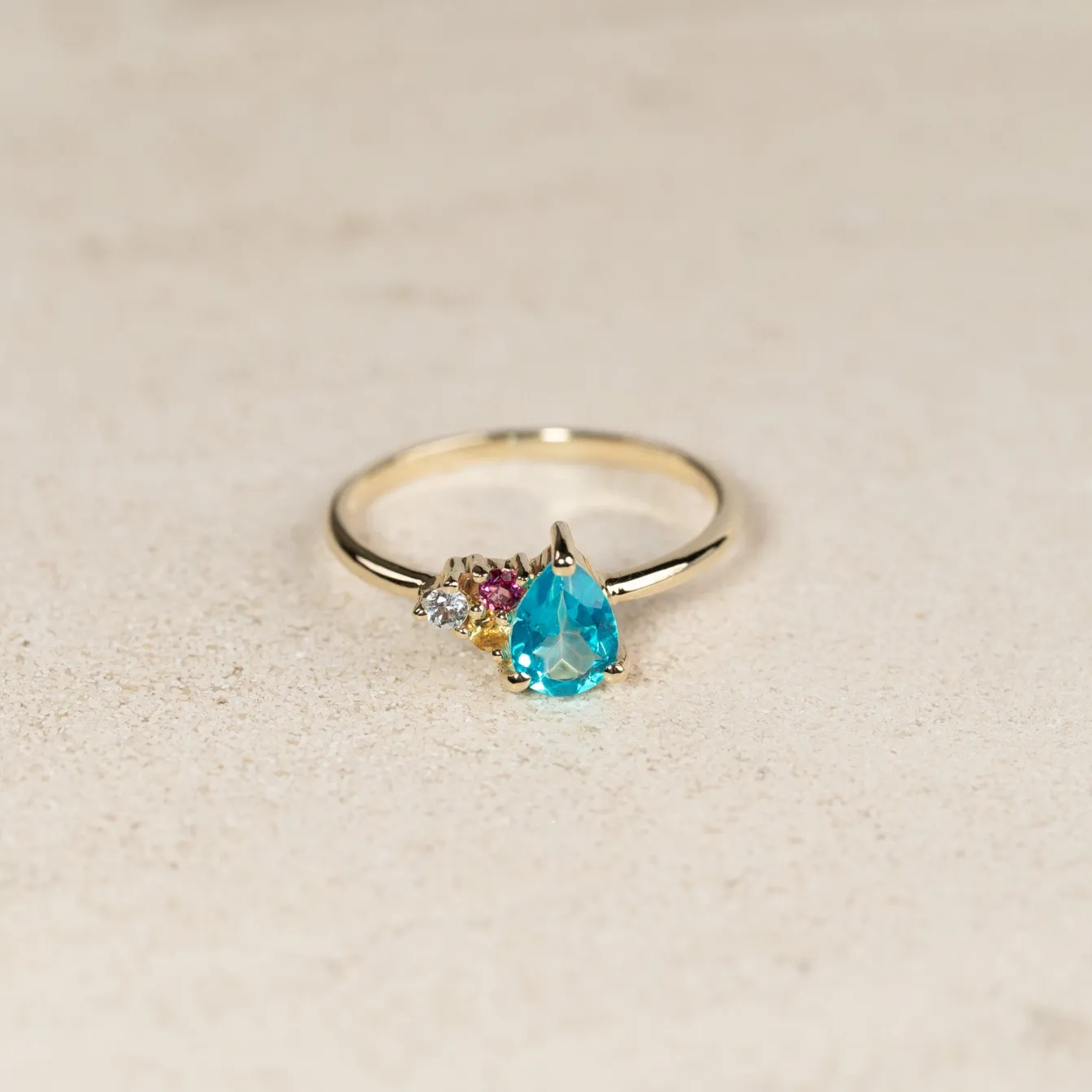 GYDA PARAIBA TOPAZ SOLID GOLD RING