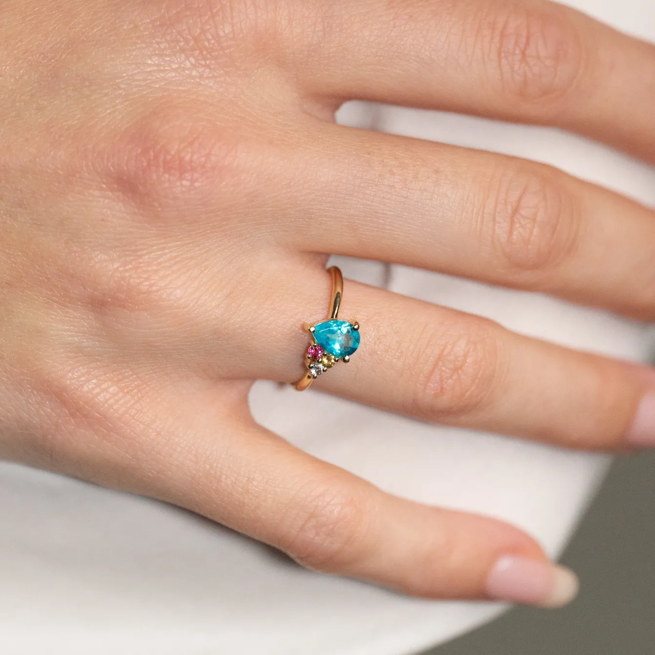 GYDA PARAIBA TOPAZ SOLID GOLD RING