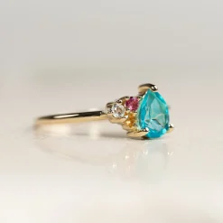 GYDA PARAIBA TOPAZ SOLID GOLD RING