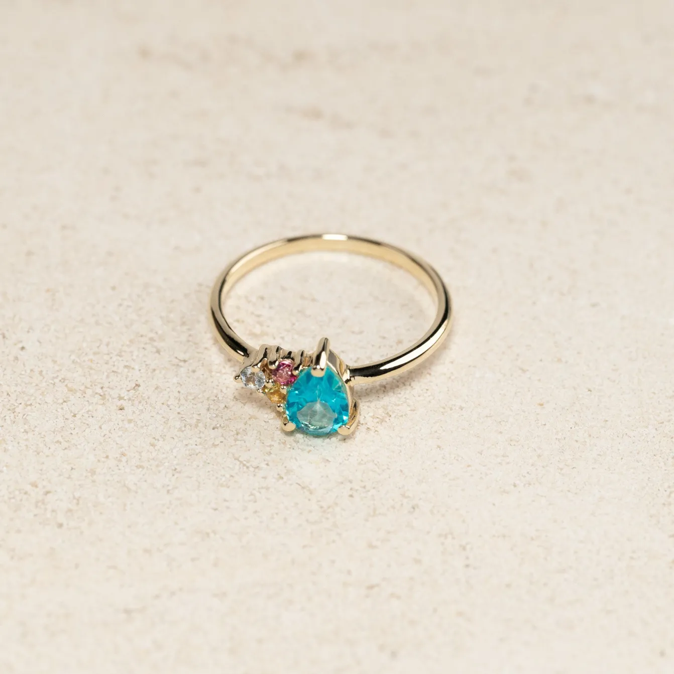 GYDA PARAIBA TOPAZ SOLID GOLD RING