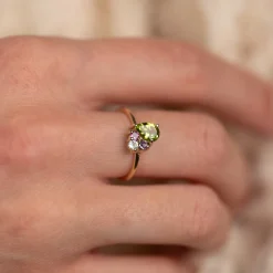 GYRITH GEM CLUSTER SOLID GOLD RING