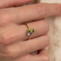 GYRITH GEM CLUSTER SOLID GOLD RING