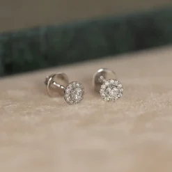 HALO DIAMOND STUD EARRING - 0.5ct - WG