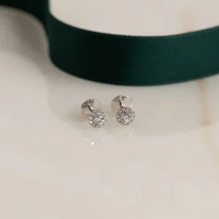 HALO DIAMOND STUD EARRING - 0.33ct - WG