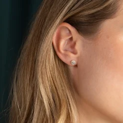 HALO DIAMOND STUD EARRING - 0.5ct - YG