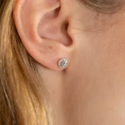 HALO DIAMOND STUD EARRING - 0.33ct - YG
