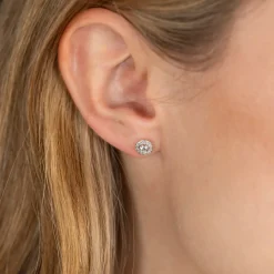 HALO DIAMOND STUD EARRING - 0.33ct - WG