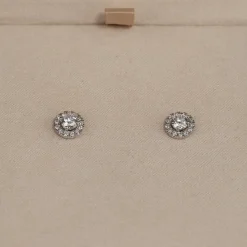 HALO DIAMOND STUD EARRING - 0.65ct - WG
