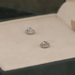 HALO DIAMOND STUD EARRING - 0.5ct - WG