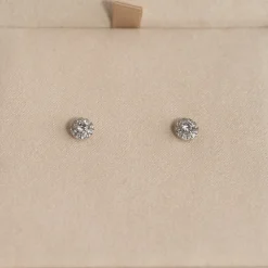 HALO DIAMOND STUD EARRING - 0.33ct - WG