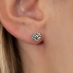 HALO DIAMOND STUD EARRING - 0.5ct - WG