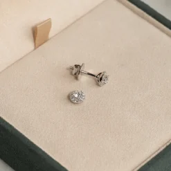 HALO DIAMOND STUD EARRING - 0.33ct - WG