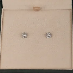 HALO DIAMOND STUD EARRING - 0.5ct - WG