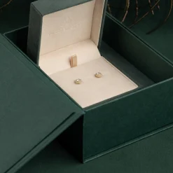 HALO DIAMOND STUD EARRING - 0.65ct - YG