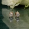 HALO PEAR DIAMOND STUD EARRING - 0.7ct - YG