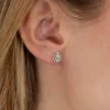 HALO PEAR DIAMOND STUD EARRING - 0.7ct - WG