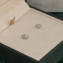 HALO PEAR DIAMOND STUD EARRING - 0.7ct - WG