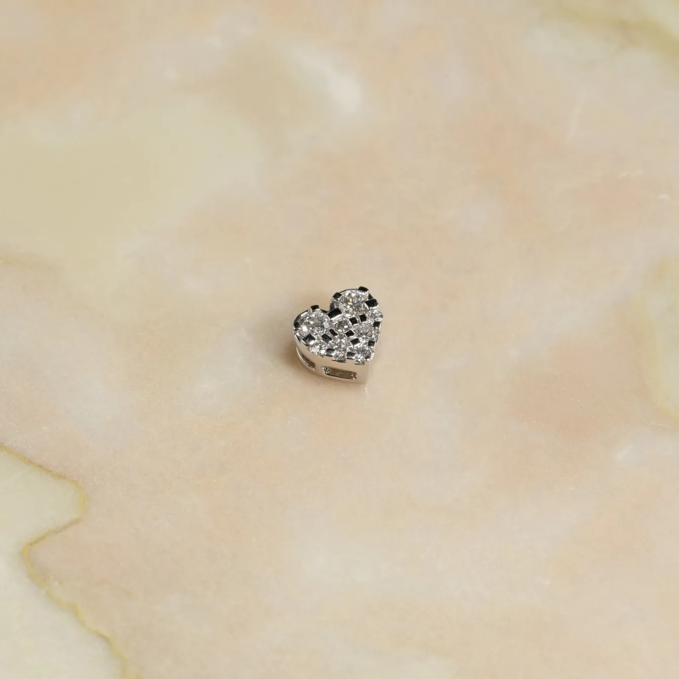 HEART PAVE DIAMOND PENDANT - 0.17ct - WG