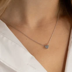 HEART PAVE DIAMOND PENDANT - 0.17ct - WG