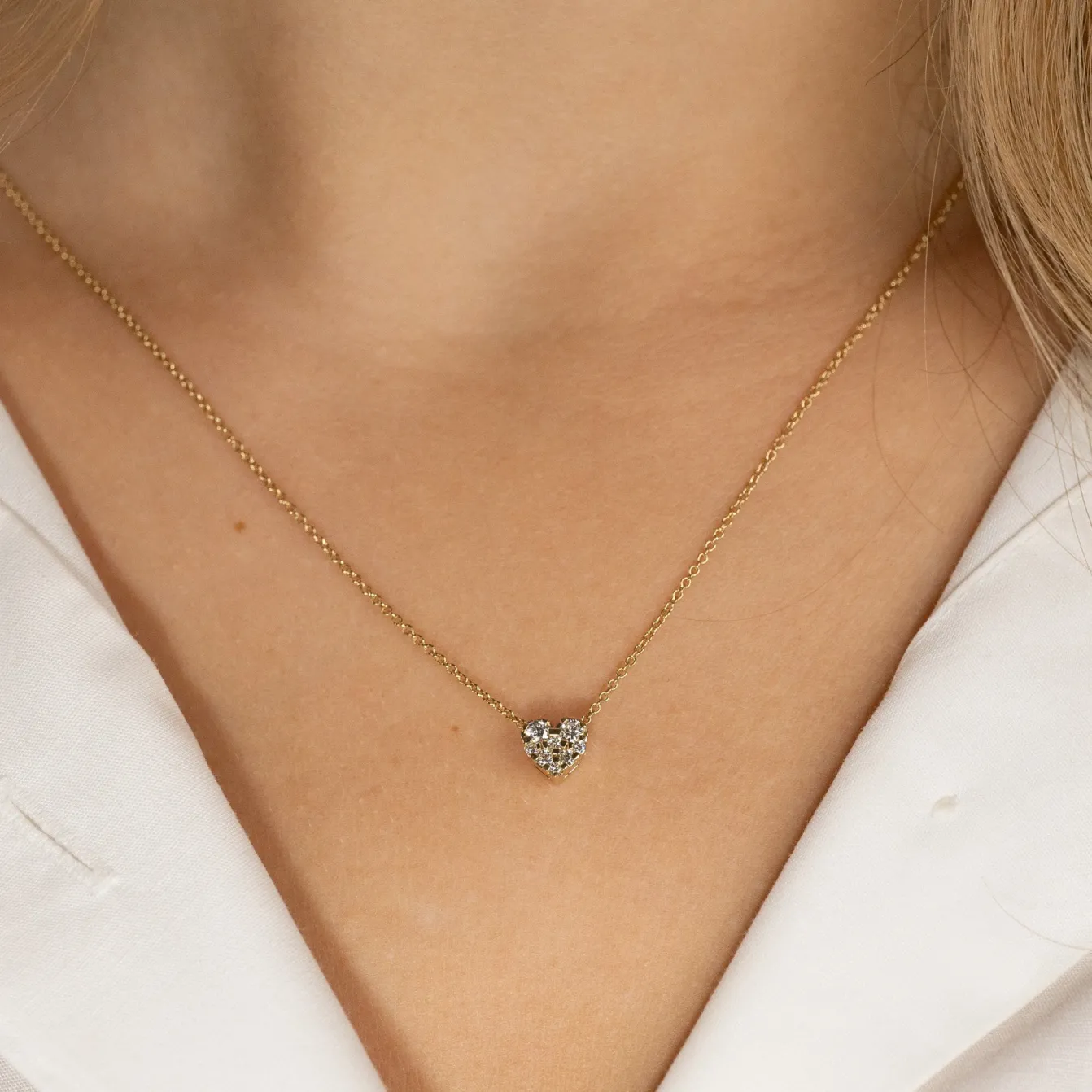 HEART PAVE DIAMOND PENDANT - 0.17ct - YG