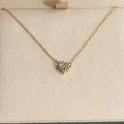 HEART PAVE DIAMOND PENDANT - 0.17ct - YG