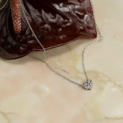 HEART PAVE DIAMOND PENDANT - 0.17ct - WG