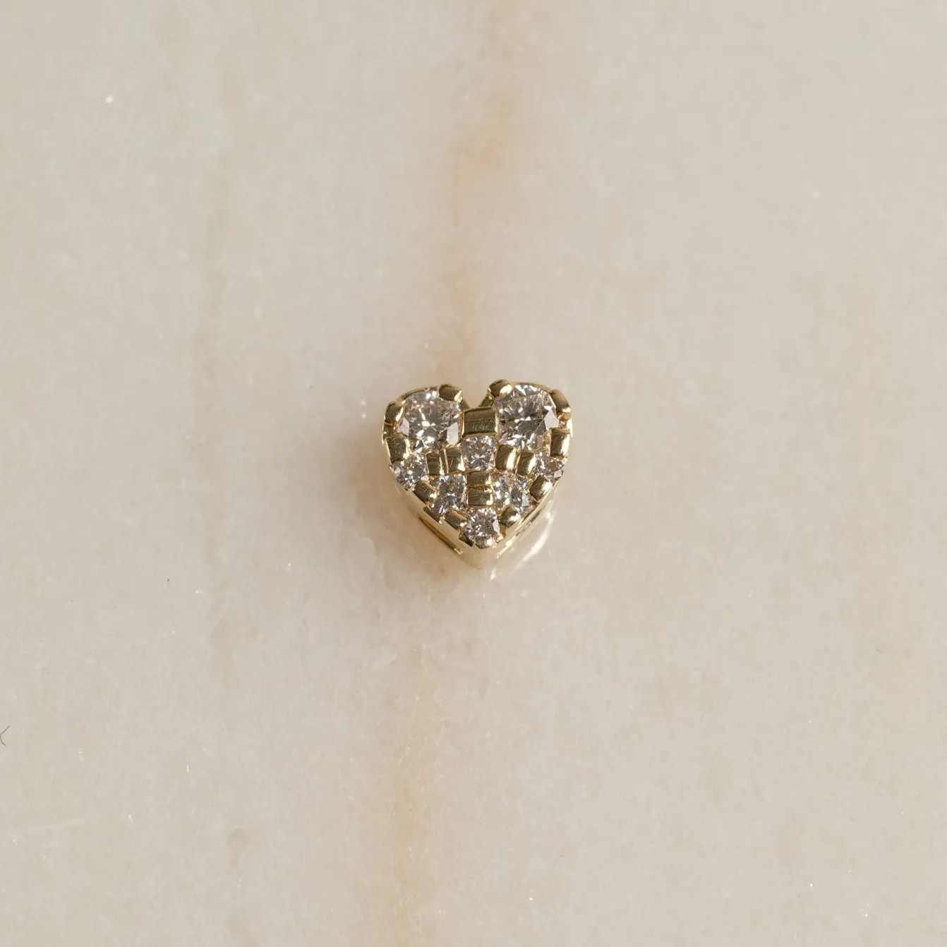 HEART PAVE DIAMOND PENDANT - 0.17ct - YG