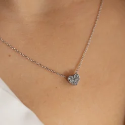 HEART PAVE DIAMOND PENDANT - 0.17ct - WG