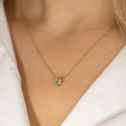 HEART PAVE DIAMOND PENDANT - 0.17ct - YG