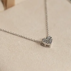 HEART PAVE DIAMOND PENDANT - 0.17ct - WG