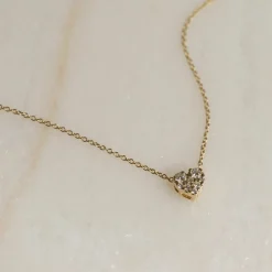 HEART PAVE DIAMOND PENDANT - 0.17ct - YG