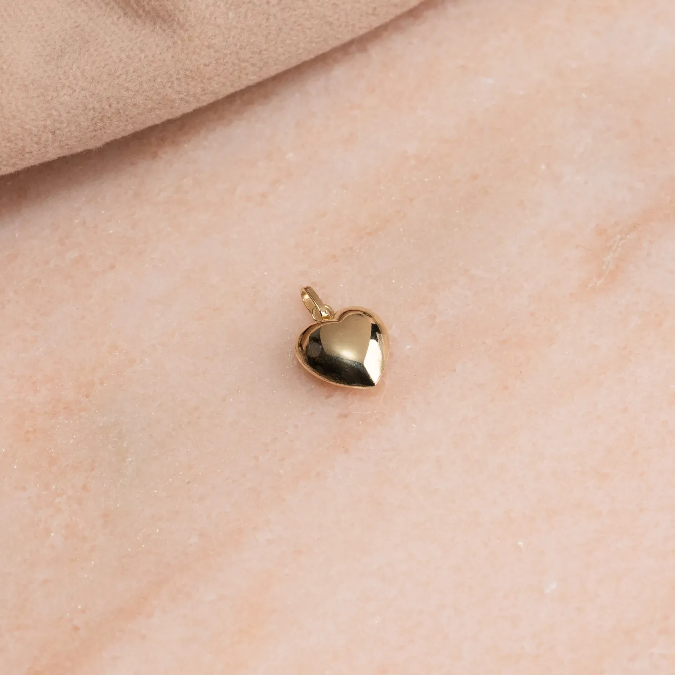 HEART SOLID GOLD PENDANT - 10mm