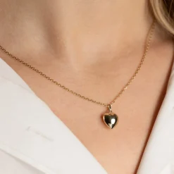 HEART SOLID GOLD PENDANT - 10mm