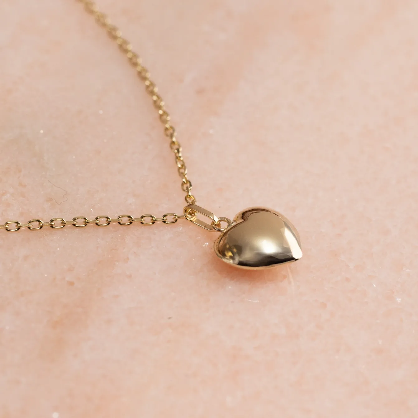 HEART SOLID GOLD PENDANT - 10mm