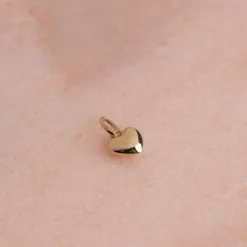 HEART SOLID GOLD PENDANT - 7mm