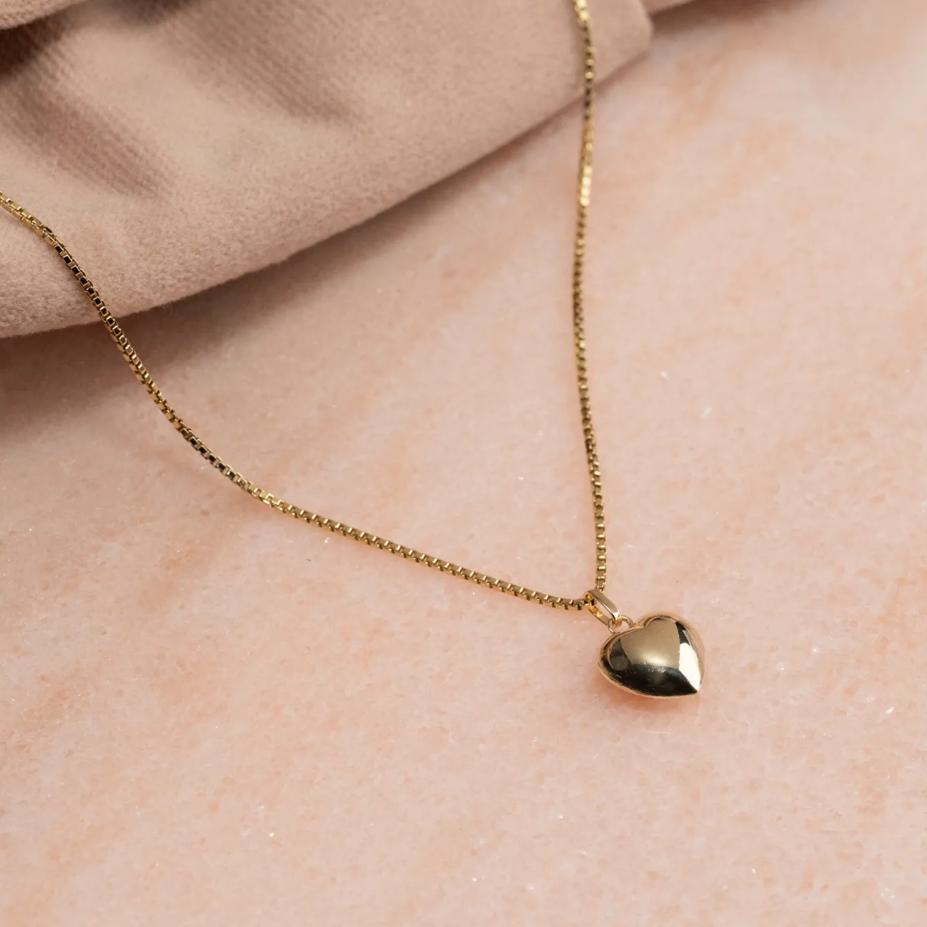 HEART SOLID GOLD PENDANT - 10mm