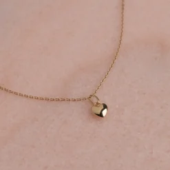 HEART SOLID GOLD PENDANT - 7mm