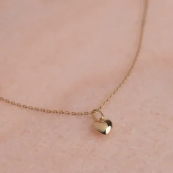 HEART SOLID GOLD PENDANT - 7mm