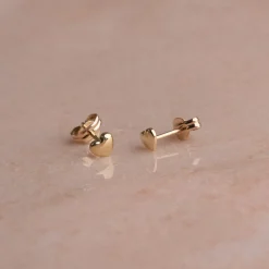 HEART SOLID GOLD STUD EARRING - Sisi Copenhagen