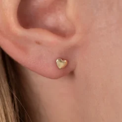 HEART SOLID GOLD STUD EARRING - Sisi Copenhagen