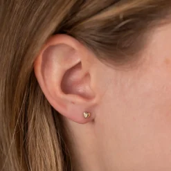 HEART SOLID GOLD STUD EARRING - Sisi Copenhagen