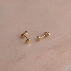 HEART SOLID GOLD STUD EARRING - Sisi Copenhagen