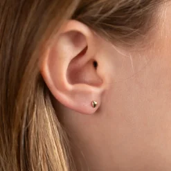 HEART SOLID GOLD STUD EARRING - Sisi Copenhagen