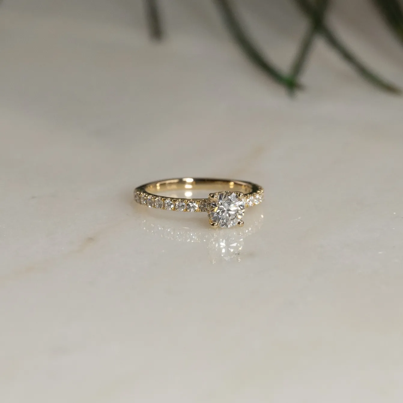 HIDDEN-HALO DIAMOND RING - 1.25ct - YG