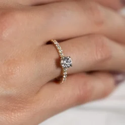 HIDDEN-HALO DIAMOND RING - 0.8ct - YG