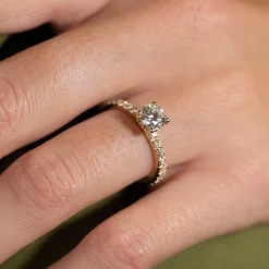HIDDEN-HALO DIAMOND RING - 1.25ct - YG